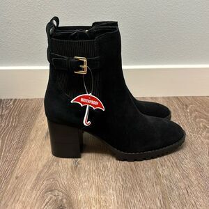 New Blondo Turner Waterproof Suede Leather Block Heel Black Boots Booties